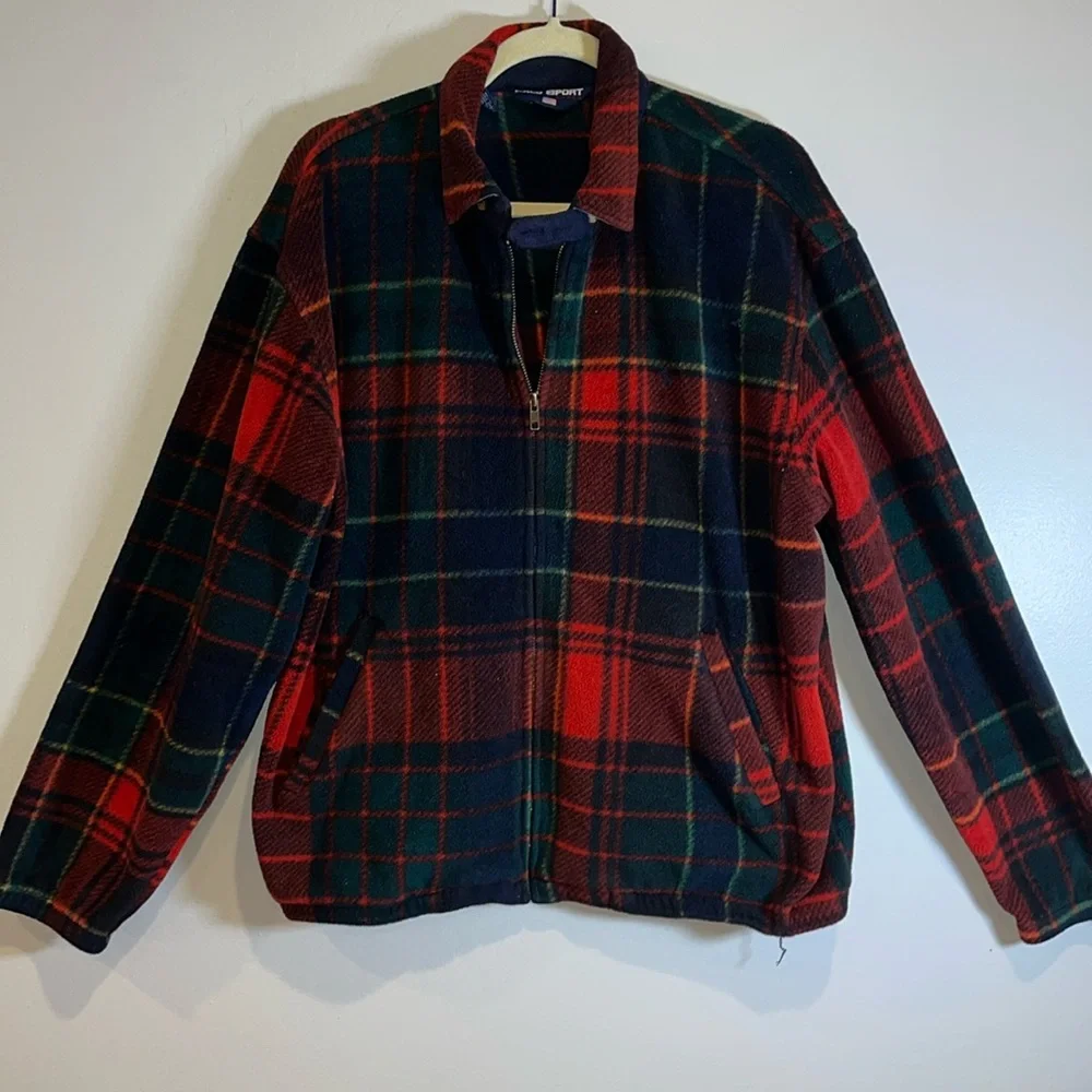 Vintage Polo Sport Ralph Lauren USA Sz Large Fleece Jacket - Picture 1 of 7